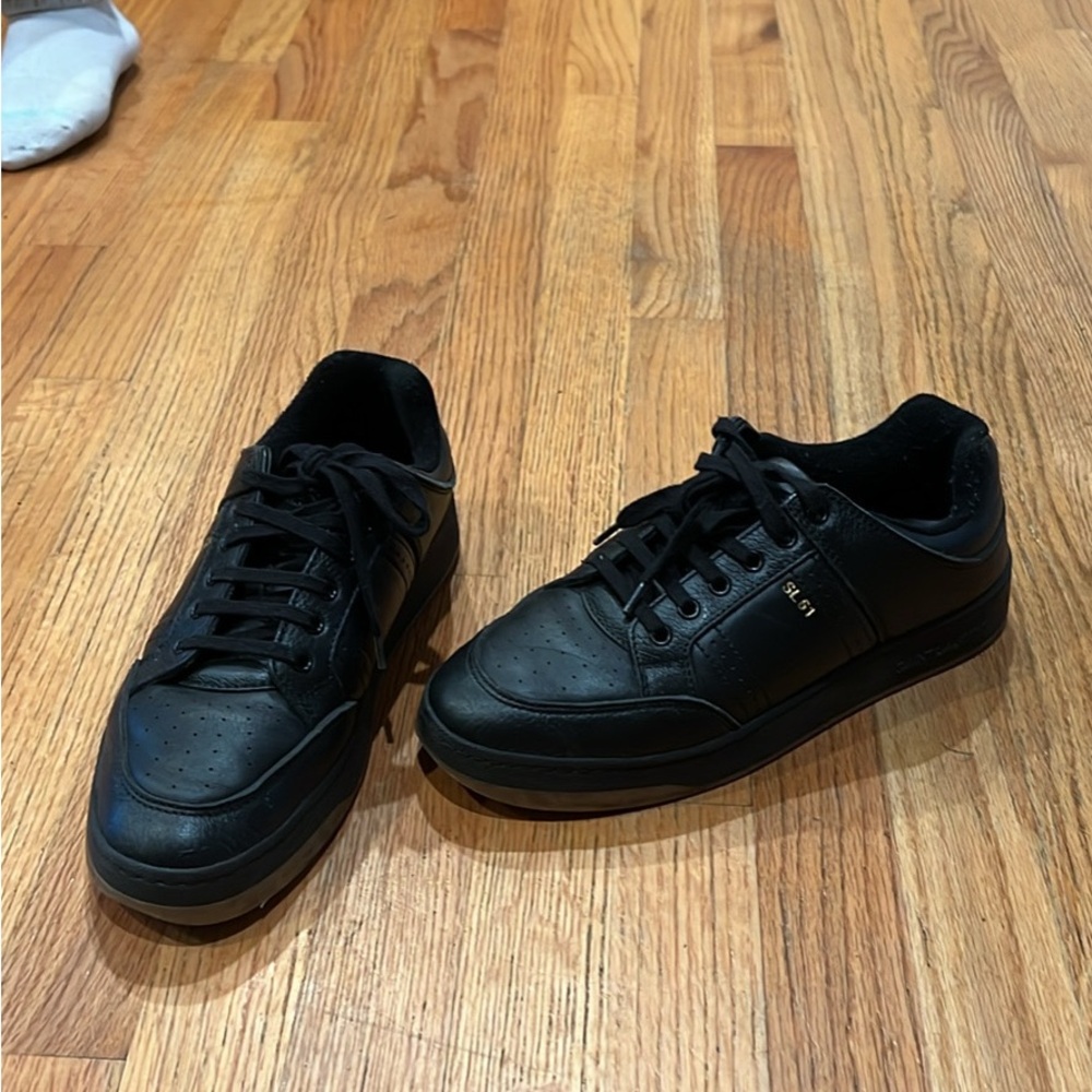 Saint Laurent Black Leather Sneakers